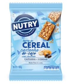Barra de Cereal Nutry Castanha de Caju com Chocolate 22g com 3 und