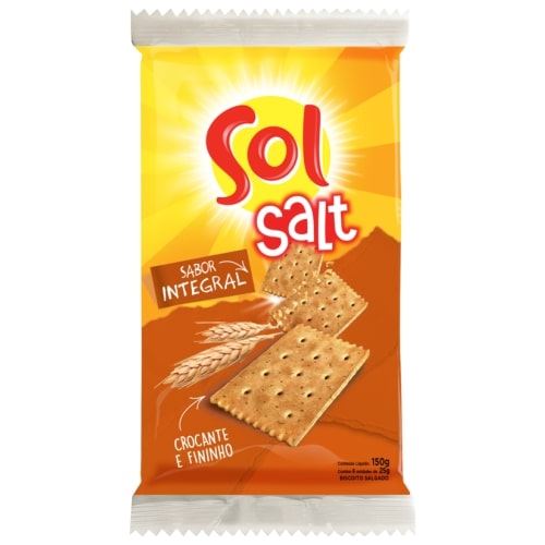 Biscoito Salgado Sol Salt Integral 150g