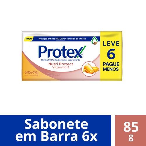 Sabonete Barra Protex Nutri Protect Vitamina E 85g com 6 Und