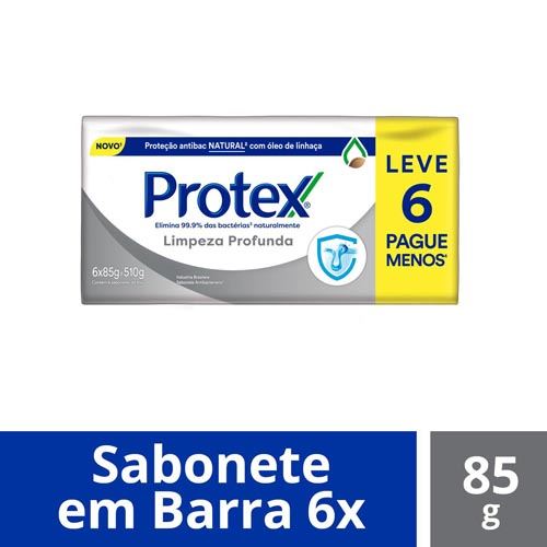 Sabonete Barra Protex Limpeza Profunda Original 85g Leve 6 Pague 5 Und