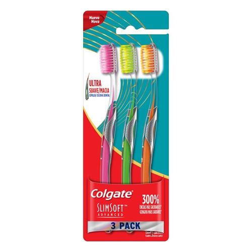 Escova Dental Colgate Slim Soft Advanced Pack com 3 Und
