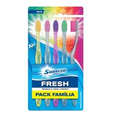 Escova Dental Sorriso Fresh Pack com 5 Und
