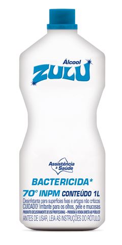 Alcool Hospitalar Zulu  Bactericida 70° 1l