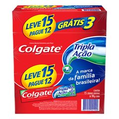 Creme Dental Colgate Tripla Ação Menta Original Leve 15 Und Pague 12 Und 180g