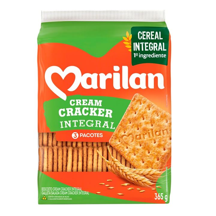 Biscoito Marilan Cracker Integral 365g com 3 und