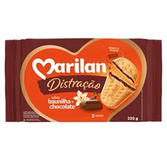 Biscoito Marilan Distração Chocolate e Bunilha 320g com 3 und