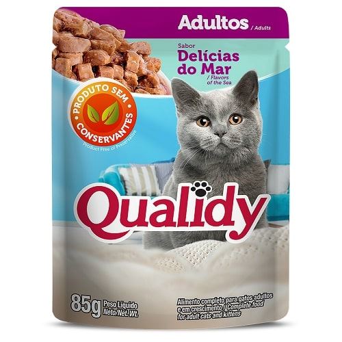 Ração para Gatos Castrados Qualidy Adultos Delicias do Mar Sache com 85g