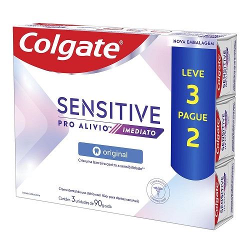 Creme Dental Colgate Sensitive Pro-Alívio Imediato 90g Leve 3 Pague 2 Und