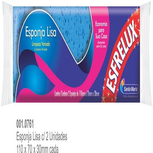 Esponja para Limpeza Esfrelux Lisa com 2 und