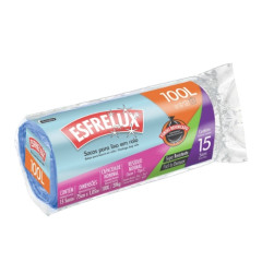 Saco de Lixo Esfrelux Azul 100l Rolo com 15 Und