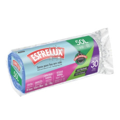 Saco de Lixo Esfrelux Azul 50l Rolo com 30Und