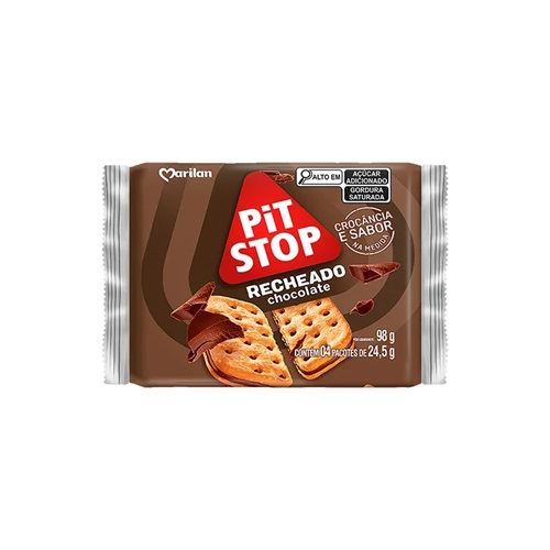 Biscoito Pit Stop Recheado Chocolate 98g com 4 und