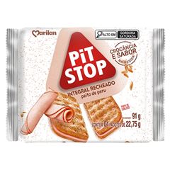 Biscoito Pit Stop Recheado Peito de Peru 91g com 4 und