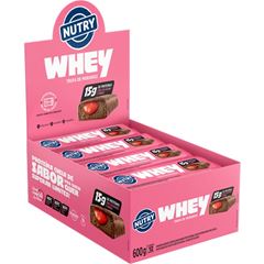 Barra Nutry Proteina Whey Trufa Morango 50g - Display com 12 und