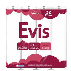 Papel Higiênico Elvis Folha Dupla Neutro 20m Com 32 und