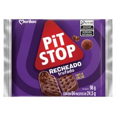 Biscoito Pit Stop Recheado Trufado 98g com 4 und