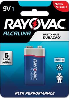 Bateria Alcalina Rayovac 9V com 1 und