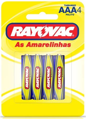 Pilha Zinco Rayovac Tamanho AAA Cartela com 4 und